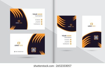Business card and credit card template with modern vector design elements	