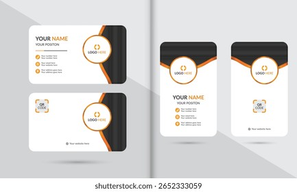 Business card and credit card template with modern vector design elements	