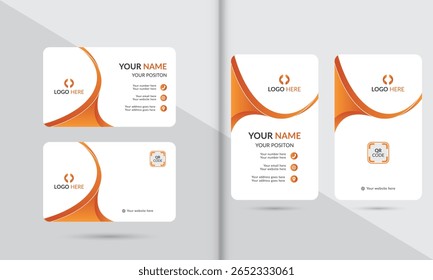 Business card and credit card template with modern vector design elements	