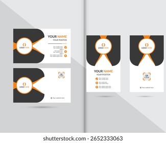 Business card and credit card template with modern vector design elements	