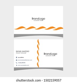 business card curve orange fresh modern vector design