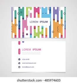 the business card with a cute seamless pattern