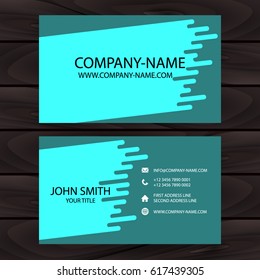 Business card - Dab of lite blue color. Vector illustration.