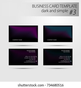 Business Card. Dark and simple with gradient line.