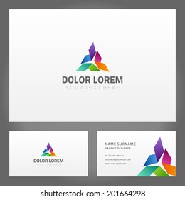 Business card design and abstract creative icon. Vector design template. 
