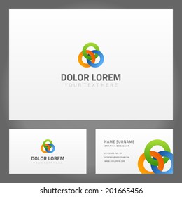 Business card design and abstract creative icon. Vector design template. 