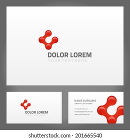 Business card design and abstract creative icon. Vector design template. 