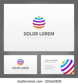 Business card design and abstract creative icon. Vector design template. 