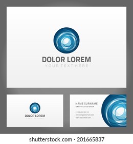 Business card design and abstract creative icon. Vector design template. 