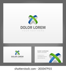 Business card design and abstract creative icon. Vector design template. 