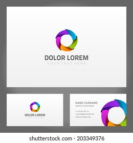 Business card design and abstract creative icon. Vector design template. 