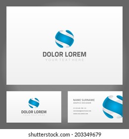 Business card design and abstract creative icon. Vector design template. 