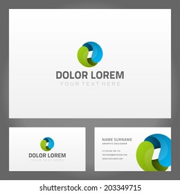 Business card design and abstract creative icon. Vector design template. 