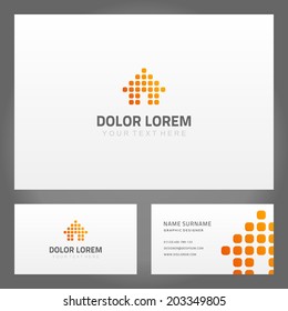 Business card design and abstract creative icon. Vector design template. 