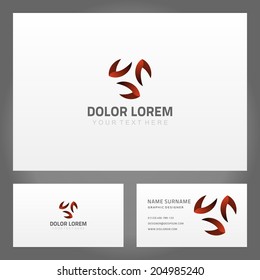 Diseño de tarjetas de visita e icono creativo abstracto. Plantilla de diseño de vectores. 