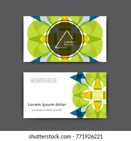 Business card design with abstract floral background