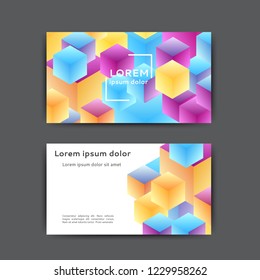 Business card design with abstract geometric elements