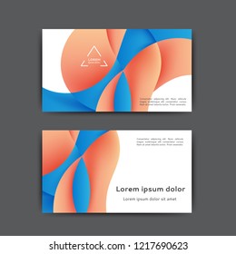  Business card design with abstract lines and waves
