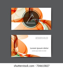 Business card design with abstract lines and waves