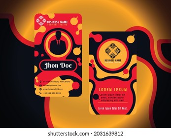 Business Card Design With Abstract Metal Ball Background