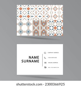 Business card design. With abstract pattern. Vector element vintage style. illustration EPS10.