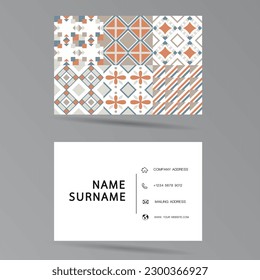 Business card design. With abstract pattern. Vector element vintage style. illustration EPS10.