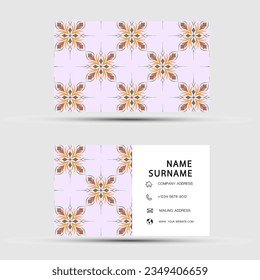 Business card design. With abstract pattern. Vector element vintage style. illustration EPS10.