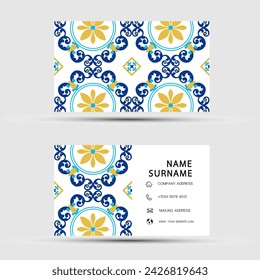 Business card design. With abstract pattern. Vector element vintage style. illustration EPS10.