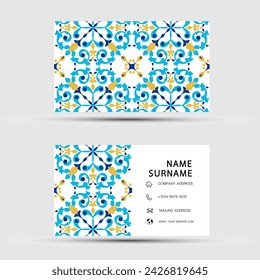 Business card design. With abstract pattern. Vector element vintage style. illustration EPS10.