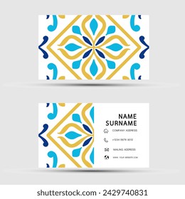 Business card design. With abstract pattern. Vector element vintage style. illustration EPS10.