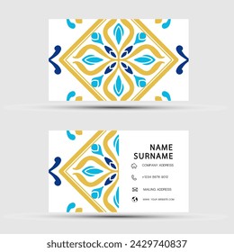 Business card design. With abstract pattern. Vector element vintage style. illustration EPS10.