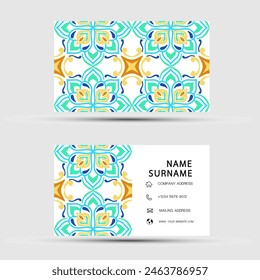 Business card design. With abstract pattern. Vector element vintage style. illustration EPS10.