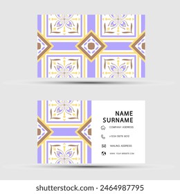 Business card design. With abstract pattern. Vector element vintage style. illustration EPS10.