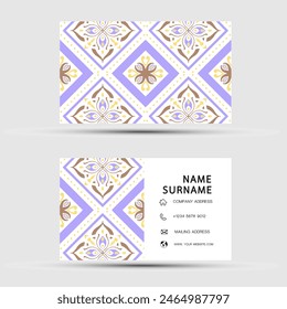 Business card design. With abstract pattern. Vector element vintage style. illustration EPS10.