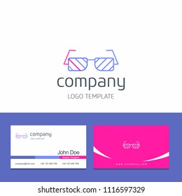 Business card design with arrows company logo vector