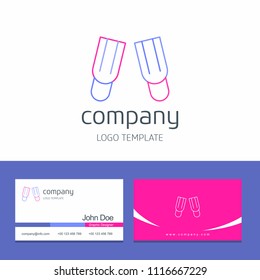 Business card design with arrows company logo vector