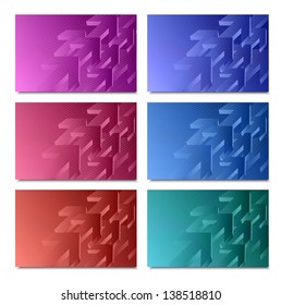 Business card design with arrows, vector