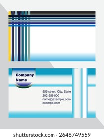 Business Card Design Blue Orange Yellow Stock Vector