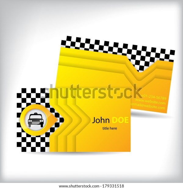 Business card\
design with car icon for taxi\
drivers