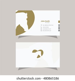 Business Card Design with Clean and Elegant Horse Logo.