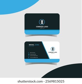 Business card design clean professional visiting card, business card template. company logo. Vector illustration. Stationery design with simple modern luxury elegant abstract pattern background