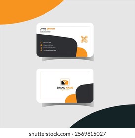 Business card design clean professional visiting card, business card template. company logo. Vector illustration. Stationery design with simple modern luxury elegant abstract pattern background