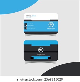 Business card design clean professional visiting card, business card template. company logo. Vector illustration. Stationery design with simple modern luxury elegant abstract pattern background