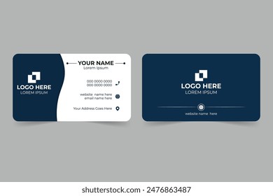 Business card design, Clean business card vector template.