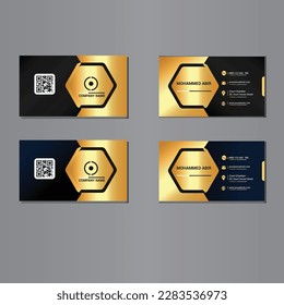Business Card Design 
Color: Yellow, black and blue gradient 
Font : Roboto
Its Fully editable and own concept
Document : RGB and CMYK - Shutterstock ID 2283536973