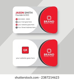 Business card design  with creative and modern style layout, Clean and minimalistic visiting card design template.
