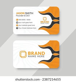 Business card design  with creative and modern style layout, Clean and minimalistic visiting card design template.
