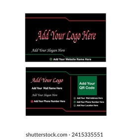 Business Card Design, Kreative und einzigartige Firmenkarte, Personal Card Design, Creative Black, Red, White und Green Kombination Visitenkartendesign.