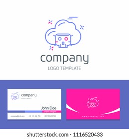 Business card design with  cyber security logo design vector