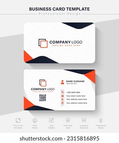 business card design or double sided business card template modern and clean style